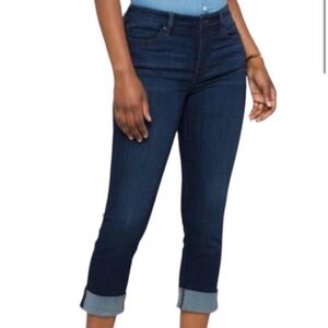 NWOT Liverpool THE CROP Womens Sz 16W Cropped Cuffed Jeans classic denim